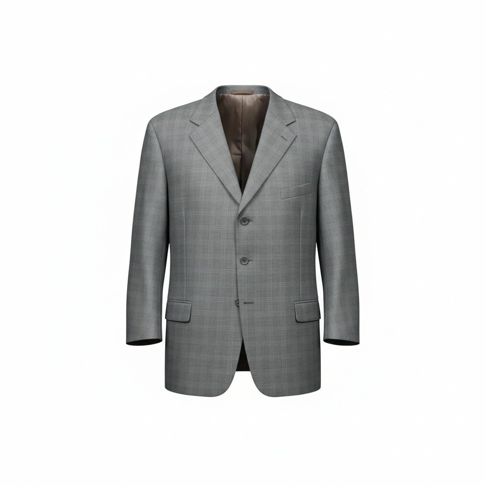 Montefino Uomo Mens Merino Wool Blazer Super 120s Gray Heathered 50R Career